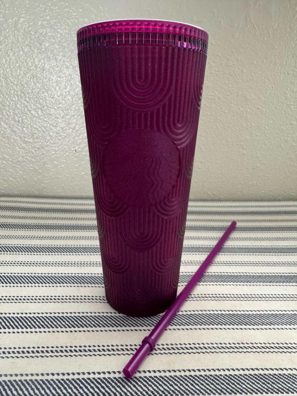 Starbucks Magenta Textured Reusable Tumbler with Straw